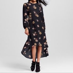 Who What Wear | Floral High Low Long Sleeve Dress